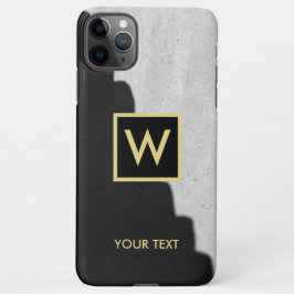 Zwart en goud Elegant Monogram Tekst iPhone Case iPhone 11Pro Max Hoesje