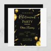 Zwart en goud Elegant pensioen Bedankkaart (Voorkant / Achterkant)