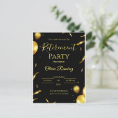 Zwart en goud Elegant pensioen Briefkaart (Staand voorkant)