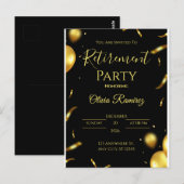 Zwart en goud Elegant pensioen Briefkaart (Voorkant / Achterkant)