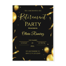 Zwart en goud Elegant pensioen