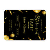 Zwart en goud Elegant pensioen Magneet (Horizontaal)