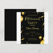 Zwart en goud Elegant pensioen Save The Date (Voorkant / Achterkant)