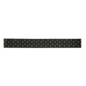 Zwart en goud Elegant Polka Dots Patroon Satijnen Lint (Voorkant)