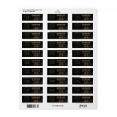 Zwart en goud Elegant Professional Etiket (Full Sheet)