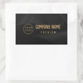 Zwart en goud Elegant Rechthoekige Sticker (Tas)