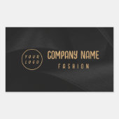 Zwart en goud Elegant Rechthoekige Sticker (Voorkant)