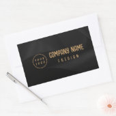 Zwart en goud Elegant Rechthoekige Sticker (Envelop)