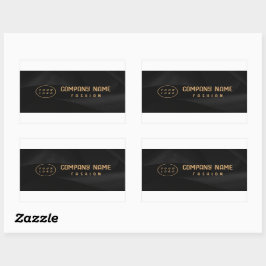 Zwart en goud Elegant Rechthoekige Sticker