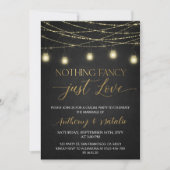 Zwart en Goud Elegant Script Elopement Bruiloft Kaart (Voorkant)