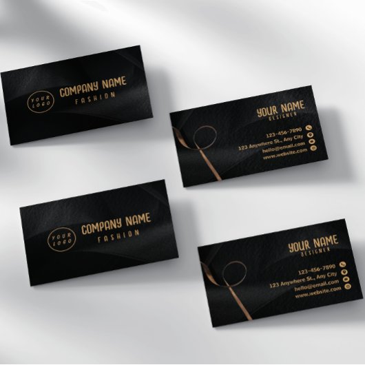 Zwart en goud Elegant Visitekaartje
