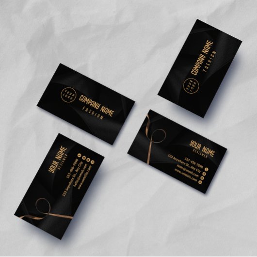 Zwart en goud Elegant Visitekaartje