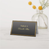Zwart en Goud Elegant Wedding Place Card Plaatskaartje (Voorkant)