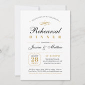Zwart en goud | Elegant Wedding Rehearsal Dinner Kaart (Voorkant)
