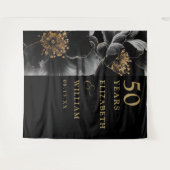 Zwart en goud elegante 50e Jubileum achtergrond Wandkleed (Voorkant (horizontaal))