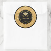 Zwart en Goud Elegante 70e Verjaardag Stickers (Tas)