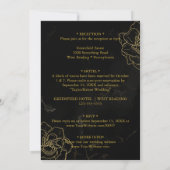 Zwart en Goud Elegante  bruiloft Kaart (Achterkant)