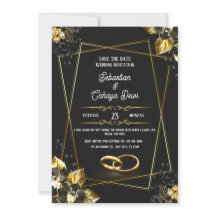 Zwart en goud elegante bruiloft