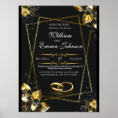 Zwart en goud elegante bruiloft poster (Voorkant)