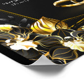 Zwart en goud elegante bruiloft poster (Hoek)