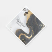 Zwart en goud elegante bruiloft servetten (Hoek)