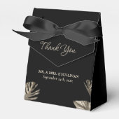 Zwart en Goud Elegante Eenvoudige Botanische Huwel Bedankdoosjes (Voorkant Zijde)