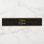 Zwart en Goud Elegante Fontein van Jeugdwater Waterfles Etiket (Enkel label)