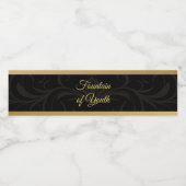 Zwart en Goud Elegante Fontein van Jeugdwater Waterfles Etiket (Enkel label)
