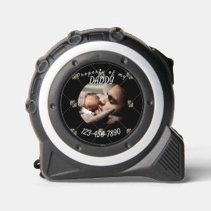 Zwart en goud elegante gepersonaliseerde foto voor rolmaat