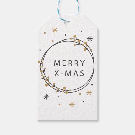 zwart en goud elegante kerst cadeaulabel (Voorkant)