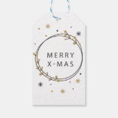 zwart en goud elegante kerst cadeaulabel (Achterkant)