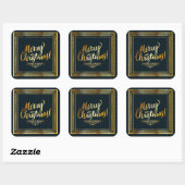 Zwart en Goud Elegante Kerst stickers (Vel)