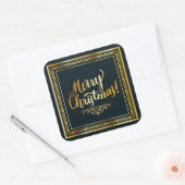 Zwart en Goud Elegante Kerst stickers (Envelop)