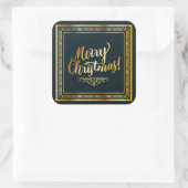 Zwart en Goud Elegante Kerst stickers (Tas)