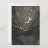 Zwart en Goud Elegante Luxe Chique marmeren partij Kaart (Achterkant)