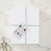 zwart en goud elegante minimal Kerstmis Cadeaulabel (Met Touw)