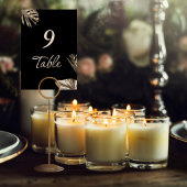 Zwart en Goud Elegante Moderne Botanische Bruiloft Kaart