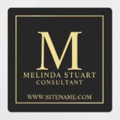 Zwart en Goud Elegante Monogram Zakelijke Etikette Labels (Design 1)