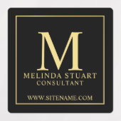 Zwart en Goud Elegante Monogram Zakelijke Etikette Labels (Design 2)
