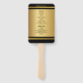 Zwart en goud elegante trouwprogramma's handwaaier (Achterkant)