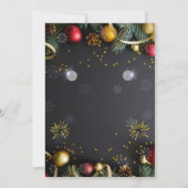 Zwart en Goud Elegante Uitnodiging van het Kerstmi (Achterkant)