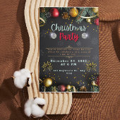 Zwart en Goud Elegante Uitnodiging van het Kerstmi