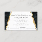 Zwart en Goud Elegante Waterverf Aanbevelingskaartje (Achterkant)