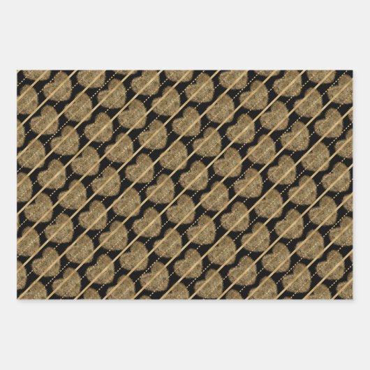 Zwart en Goud Elegantie Inpakpapier Vel (Voorkant 3)