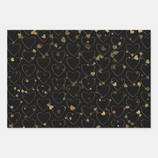 Zwart en Goud Elegantie Inpakpapier Vel (Voorkant 2)