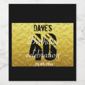 Zwart en Goud Elke Leeftijd Verjaardagsfeestje Gep Wijn Etiket (Enkel label)