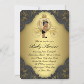 Zwart en Goud Etnisch Prince Baby shower Kaart (Achterkant)
