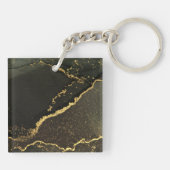 Zwart en Goud Familienaam Foto Sleutelhanger (Achterkant)