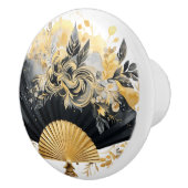 Zwart en Goud Fan Keramische Knoppen (Rechts)