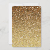 Zwart en Goud Faux Glitter Bokeh Bruiloft Kaart (Achterkant)